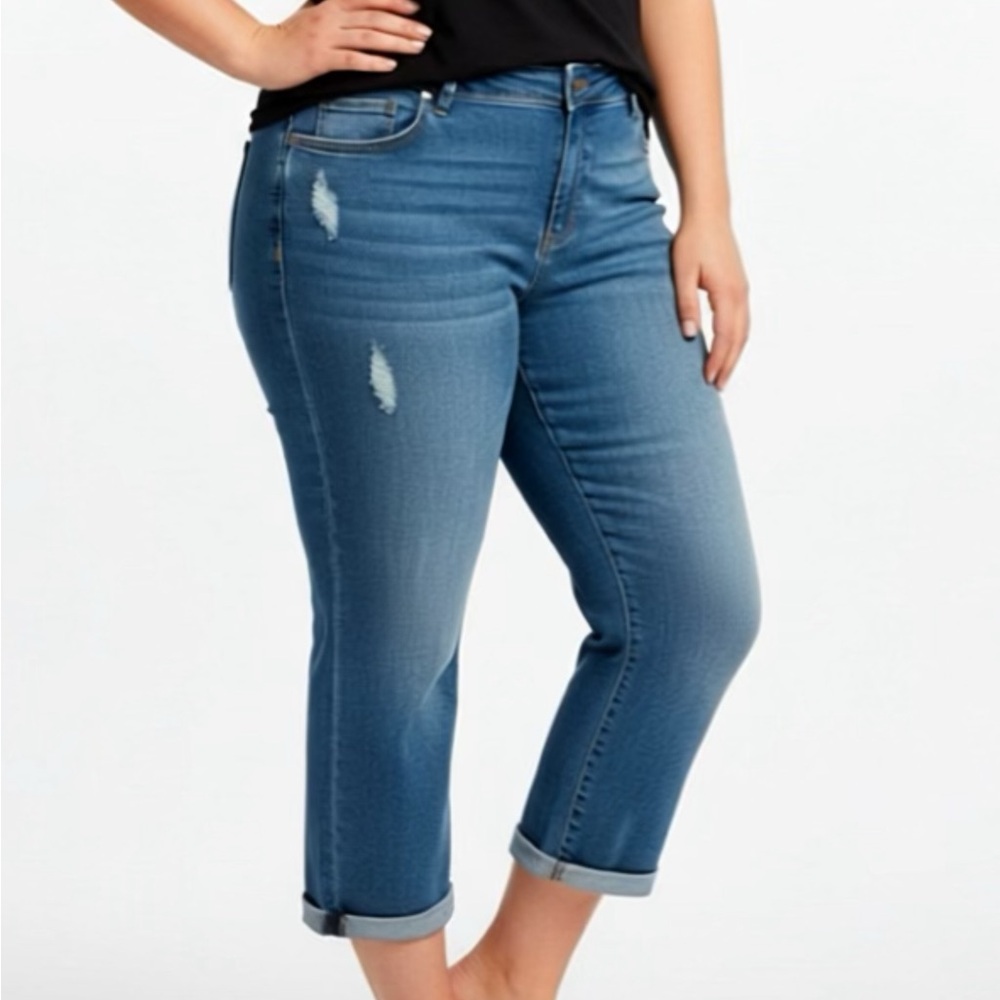 Woman Within Blue Cropped Jeans